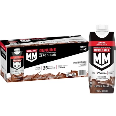 Batido de proteínas genuinas Muscle Milk, chocolate, cartón de 11 fl oz, paquete de 12 Foto 1 de 4
