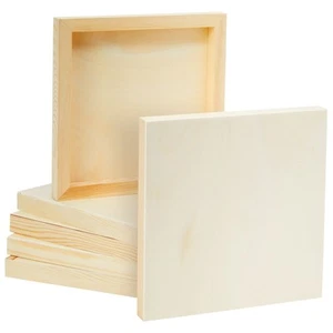 6 Pack Unfinished Wood Panels for Crafts, Art, DIY Craft Supplies  8 x 8 in - Picture 1 of 11