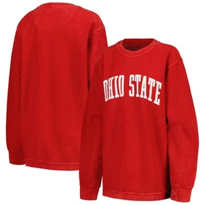 Women's Pressbox Scarlet Ohio State Buckeyes Comfy Corded Vintage Wash Basic - Picture 1 of 3