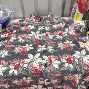 Ohio State Buckeyes Mens Button Up Shirt XL Hawaiian The Oval - Bild 1 von 4
