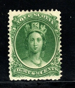 Stamp - Nova Scotia (circa 1860) - 8 1/2¢ green Queen Victoria - SC# 11 MLH-OG - Picture 1 of 2