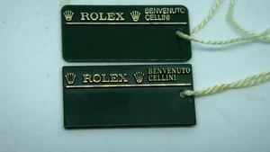 ROLEX BENVENUTO CELLINI TWO GREEN HANG TAGS - Picture 1 of 3