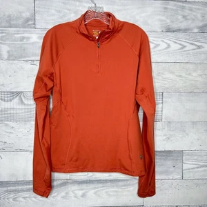 Mountain Hardwear Quarter Zip Top Shirt Long Sleeve Orange Size L Large - Picture 1 of 7