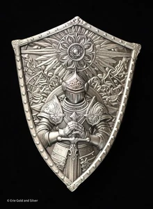 2024 South Korea Crusaders Shield Stacker 2 oz Silver in Plastic Capsule - Picture 1 of 8