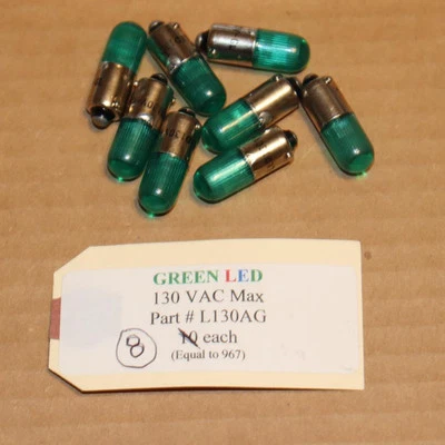 Lote de 8 Bombillas LED Piloto Verde L130AG #967 Repl. Allen Bradley 800E-N169G Foto 1 de 2