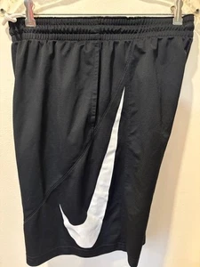 Nike Dri-FIT Basketball Shorts Mens Xlarge Black White Swoosh Logo - Picture 1 of 8