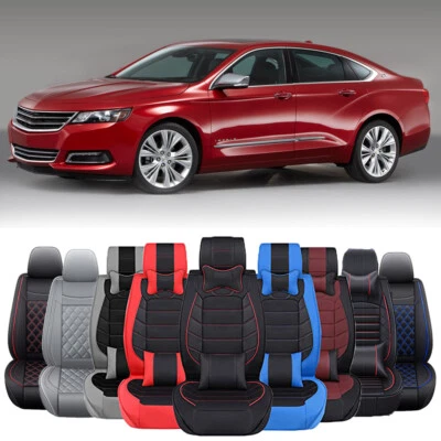 Fundas de asiento de coche protector de cojín de cuero PU de lujo de 2/5 asientos para Chevy Impala Foto 1 de 4