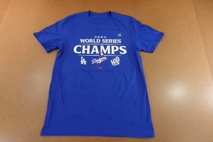 LA Dodgers 2024 Wolrd Series Champs Mens Medium Blue Short Sleeve T-Shirt NWT - Picture 1 of 9