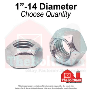 Tuercas de bloqueo superior hexagonales de 1"-14 grado 8 hilo fino transparente de zinc (elige la cantidad) - Imagen 1 de 7