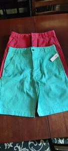 NEW 2 pair Old Navy Boys Straight Shorts Size 16 Flex, red and aqua - Picture 1 of 3