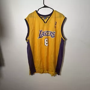 Vtg Champion Kobe Bryant Jersey LA Lakers #8 NBA Size XL Purple Gold 48 - Picture 1 of 6