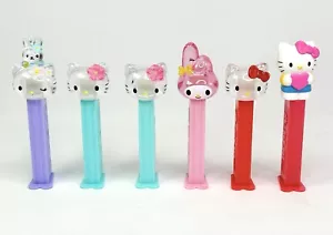 Lotto 6 dispenser Sanrio Hello Kitty Crystal e 1 pez bianco - Foto 1 di 13