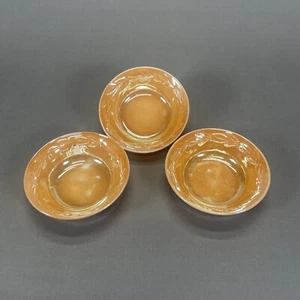 Juego de 3 cuencos de postre de frutas de laurel Lustre melocotón Anchor Hocking de colección - Imagen 1 de 8
