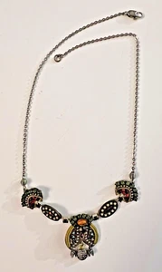 Vtg Ayala Bar Rhinestone Bead Faux Pearl Statement Necklace Choker Israel 16.5" - Picture 1 of 8