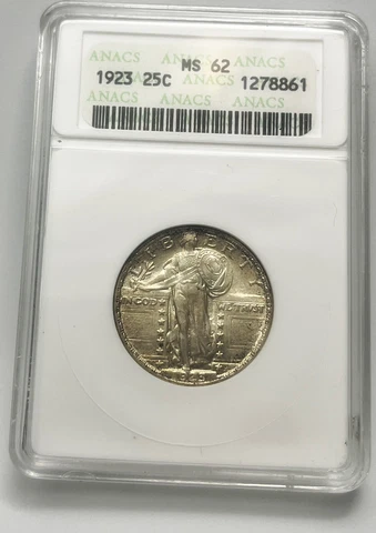 1923 Standing Liberty Quarter Old Holder  Free Shipping!  Anacs Soapbox Cover