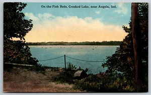 Postcard On the Fish Beds Crooked Lake Angola Ind. *8676 - Picture 1 of 2