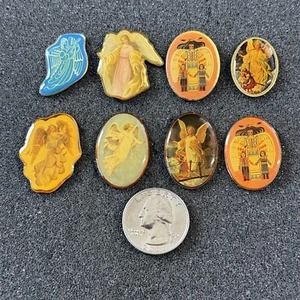Mixed Lot of 8 Religious Guardian Angels Good Luck Pins Pinbacks #48223 - Picture 1 of 4