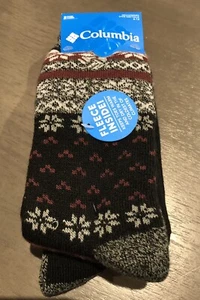 COLUMBIA Size 6-12 2-Pack Fair Isle/Black Acrylic Heavyweight Boot Logo Socks - Picture 1 of 3