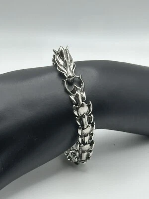 925 Dragon Bracelet Sterling 30g Silver Linked Scales 7.5” Viking Mythology - Image 1 of 4