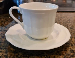 MIKASA Ultima + Antique White Flat Cup & Saucer HK400 Set of 2 - Picture 1 of 6