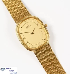 Klassische Omega Herrenuhr, sehr gepflegt, 750 Gelbgold, 18 Karat, Quarzwerk - Bild 1 von 11
