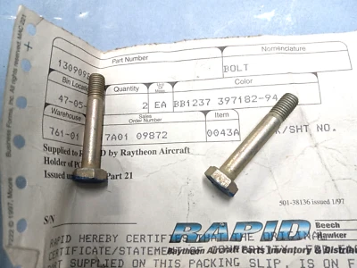 Raytheon P/N 130909B45 PERNO, MÁQUINA, MAG INSPECCIONADO (2/PACK) Foto 1 de 2