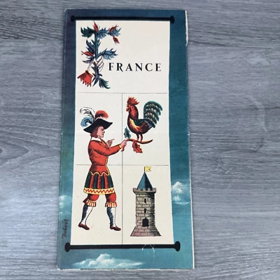 Vintage Travel Map France by French Government Tourism Commission History 1950s - Image 1 of 4