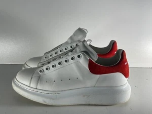 Alexander McQueen Unisex Trainers Size 7(41) White Leather Sport Shoes -A28 - Picture 1 of 8