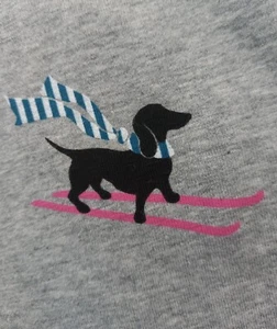 Justice Dog Skiing Dachshund Full Length Leggings Gray Stretch Sz 12 Girls - Picture 1 of 7