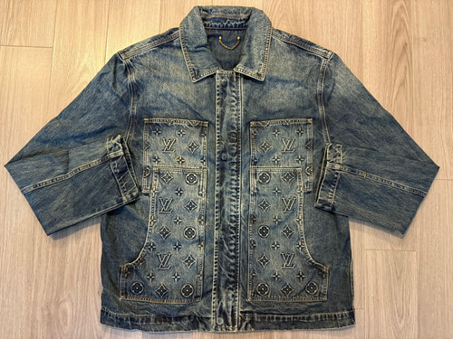 LOUIS VUITTON（LV） Louis Vuitton Monogram Giacca da Lavoro Denim Indaco Tg 52 XL