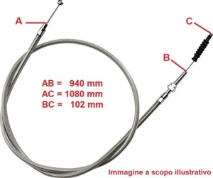 CAVO FRIZIONE INTRECCIATO ACCIAIO INOX AERONAUTICO HONDA XRV750 XR600 KLR 108 cm - Foto 1 di 11