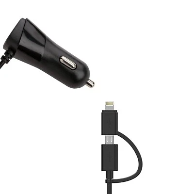 RandomOrder 2-in-1 iPhone & Micro-USB Charger, For DC Vehicle, 3.4A/17W Charger - Image 1 of 4