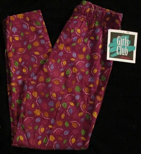 Girls NEW Leggings VINTAGE "Girls Club by Healthtex" sz M(10) Fall leaves design - Picture 1 of 3