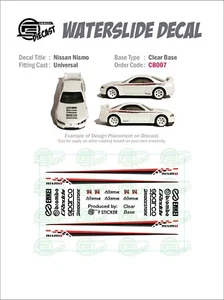 CB 007# CLEAR BASE Waterslide Decals Nissan Nismo For Custom 1:64 Die cast - Picture 1 of 5