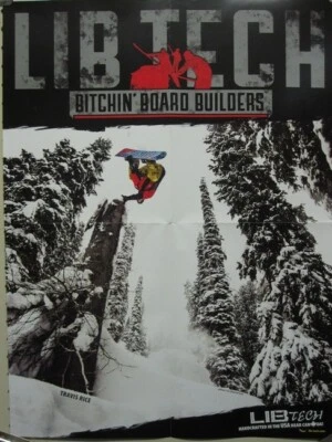 LIB TECH snowboard TRAVIS RICE 2 sided catalogue promotional poster Flawless