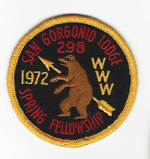 BOY SCOUT  OA  298 SAN GORGONIO  ER1972-1A  ORANGE EMPIRE A.C.   CAL