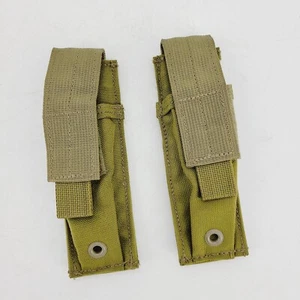 2 Eagle Industries SFLCS Flat Extended M9 Single Mag Pouch 9mm Pistol Khaki NSN - Picture 1 of 6
