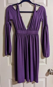 Tufi Duek Gabriela Dress S Purple Open Shoulder Open Back Rare Party Y2K - Picture 1 of 6