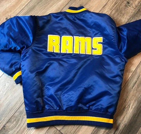 Vintage 1980’s Starter Pro Line Los Angels Rams NFL Satin Jacket Men’s M USA EUC Cover