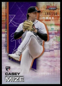 2021 Bowman's Best Casey Mize RC Purple Refractor 180/250 #97 Detroit Tigers - Picture 1 of 2