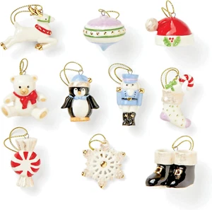 Lenox Christmas Memories Miniature Ornament Set of 10 Winter Holidays 867170 NIB - Picture 1 of 4