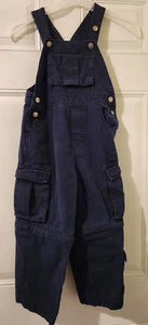 Boys Faded Glory Convertible Cargo Bibs Overalls Size 5 Navy Blue - Picture 1 of 7