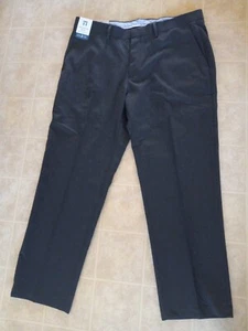 HAGGAR HOMBRE PREMIUM FLEX. PANTALONES DELANTEROS CLASSIC FIT CINTURA FLEXIBLE GRIS 38WX29L NUEVOS - Imagen 1 de 5