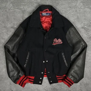 Vintage 90's Polo Ralph Lauren Varsity Jacket Basketball Size M used 2506SM - Picture 1 of 9