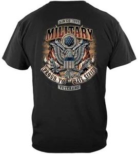 Veteran Proud To Have Served Military 100% Cotton Black T-Shirt - Picture 1 of 3