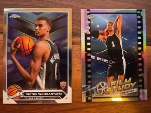 2023-24 Topps Chrome Basketball - Victor Wembanyama RC #1 and FS-13 Film Study - Picture 1 of 5