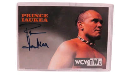 1998 Topps WCW NWO prince Iaukea Authentic signed card. - Image 1 of 3