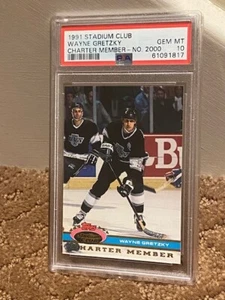 1991 Stadium Club Wayne Gretzky PSA 10 membri charter n. Tessera Club 2000 NUOVA CUSTODIA - Foto 1 di 1