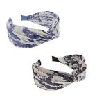 Elegant Large Abstract Print Centre Knot Headband Women's Wide Knot Hair Band