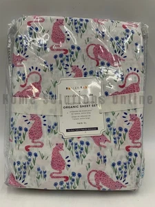 Pottery Barn Teen Roller Rabbit Garden Cheetah Sheet Set Pink Twin XL #H41D - Picture 1 of 4